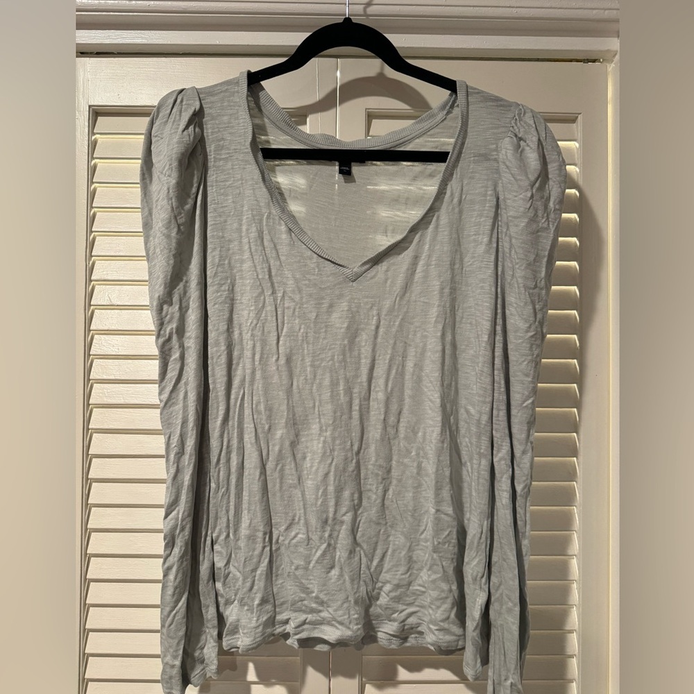 Express Light Gray Long Sleeve Women's Top